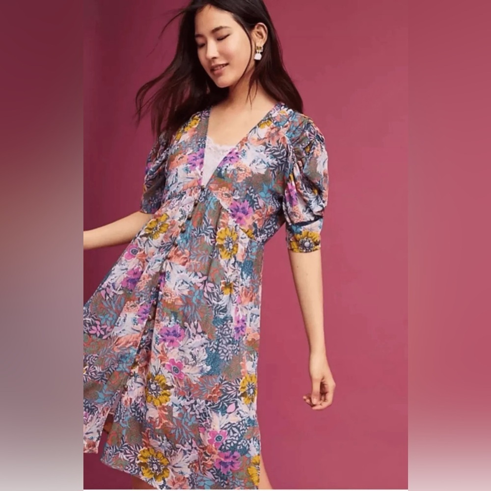 Anthropologie Akemi + Kin Multicolor Valencia Floral Dress‎ oversized